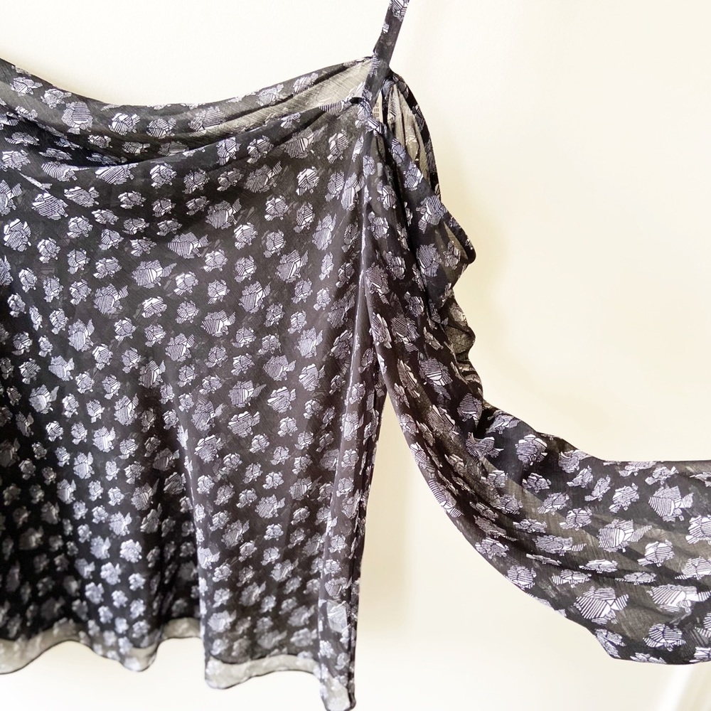 Rebecca Minkoff Sheer off the shoulder blouse L